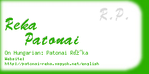 reka patonai business card